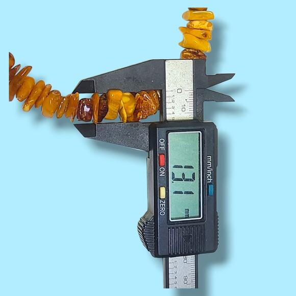 Natural Raw Baltic Amber Chip Necklace 44.7g 26" Butterscotch Cognac Beads - Picture 8 of 15